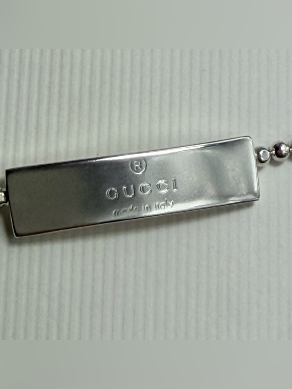 Gucci 925 Sterling Silver Ball-Chain Bar Bracelet - Picture 3 of 11